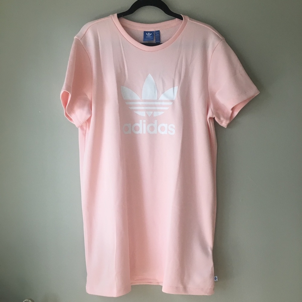 adidas Pale Pink Trefoil Tee Dress